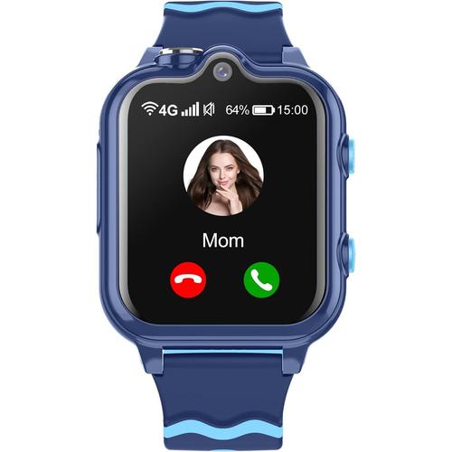 Montre Connectée Enfant Garçon Fille Gps 4g Avec Wifi Appel Vidéo Sos 2 Caméras Etanche Sms Réveil Chronomètre Mode Classe Rejeter Appel Inconnu Musique Lecteur Vidéo Longue Durée De Veille