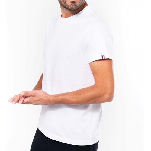 T-Shirt Coton Bio - Origine France- K3040 - Homme - Manches Courtes - Blanc