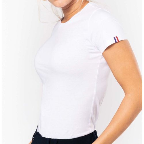 T-Shirt Coton Bio - Origine France- K3041 - Femme - Manches Courtes - Blanc