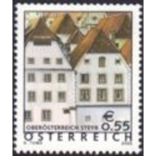 Timbre Oblitéré Autriche - Osterreich 0.55 Euros. Oberosterreich Gothic Houses, Steyr, Upper Austria - Série Holiday Country Austria - Année 2003 - Yvert Et Tellier N°At 2247