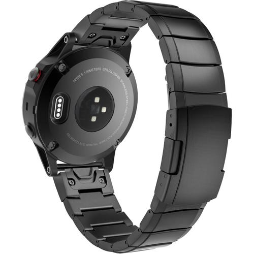 Bracelet Compatible Avec Garmin Fenix 7/6/6 Pro/5/5 Plus/Epix Gen 2/Forerunner 945/935/Approach S62/S60/Instinct/Marq, 22mm Quick Fit Bande De Remplacement Ajustable En Acier Inoxydable - Noir