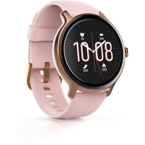 Montre Connectée Femme Fit Watch 4910 (Montre Sport, Etanche Ip68, Ecran Tactile 1,09"", Montre Fitness 15 Sports Fréq. Cardiaque Oxymètre Podomètre Compatible Google Fit Apple Health Strava) Rose