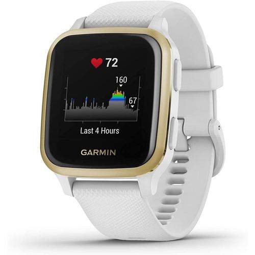 Montre Connectée Santé Bien-Être, Gps Intégré, Multisports, Cardio Poignet, Stockage Musique, Pay - Light Gold Avec Bracelet Blanc - Boîtier 40mm