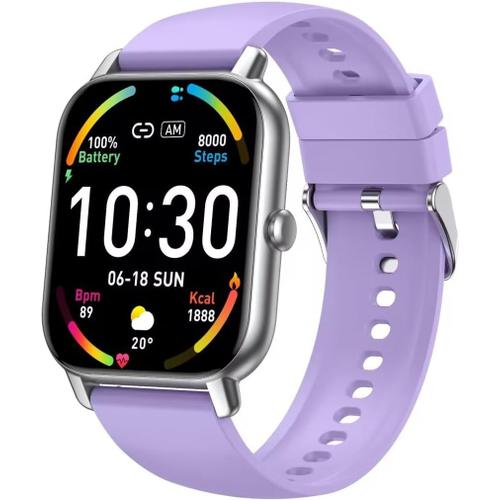 Montre Connectée Homme Femme Avec Appels Bluetooth, 1.85"" Hd Smartwatch Avec 112 Modes Sportifs/Podometre/Sommeil/Cardiofrequencemetre, Etanche Ip68, Bracelet Montre Connectée Pour Android Ios