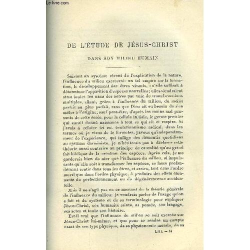 Etudes Religieuses, Philosophiques, Historiques Et Littéraires Tome Lii N° 4 - L Étude De Jésus Christ Dans Son Milieu Humain Par Le P.L. Méchineau, La Lutte Pour La Vie, Un Sedan Scientifique Par Le(...)