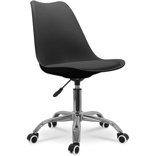 Lakar Chaise De Bureau Scandinave À Roulettes Hauteur Réglable Noir\U2026