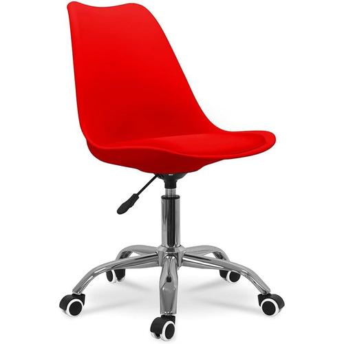 Lakar Chaise De Bureau Scandinave À Roulettes Hauteur Réglable Rouge\U2026