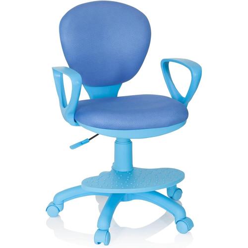 Chaise De Bureau Pour Enfant Kid Colour Tissu Bleu Fauteuil Pivotant Pour Enfant Avec Repose-Pieds Et Assise Réglable En Hauteur