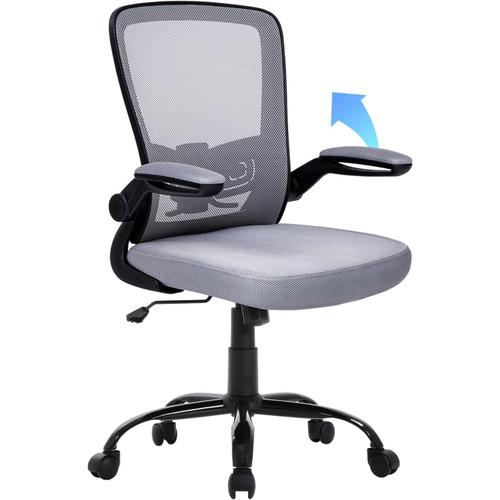 Chaise De Bureau Ergonomique , Chaise De Bureau Avec Support Lombaire Réglable, Chaise Pivotante À 360°, Fonction De Chaise De Bureau À Bascule, Charge Jusqu'à 136 Kg Pour Le Bureau