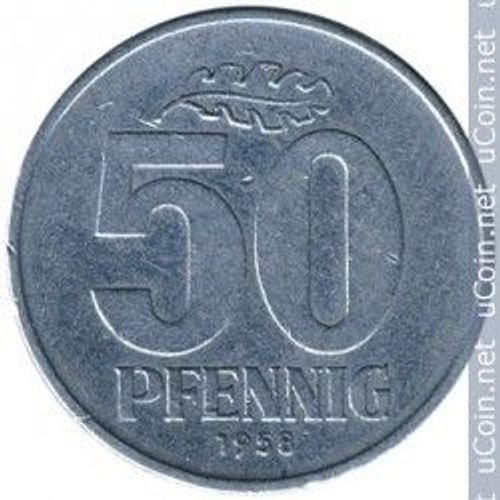 Allemagne De L Est (Rda). Valeur Faciale = 50 Pfennig . Année = 1958 A