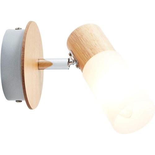 Brilliant Lampe Babsan Applique Murale Bois Clair/Blanc | 1x C35, E14, 3,5w, Adapté Aux Lampes À Bougie (Non Incluses) | Échelle A ++ À E | Tête Pivotante