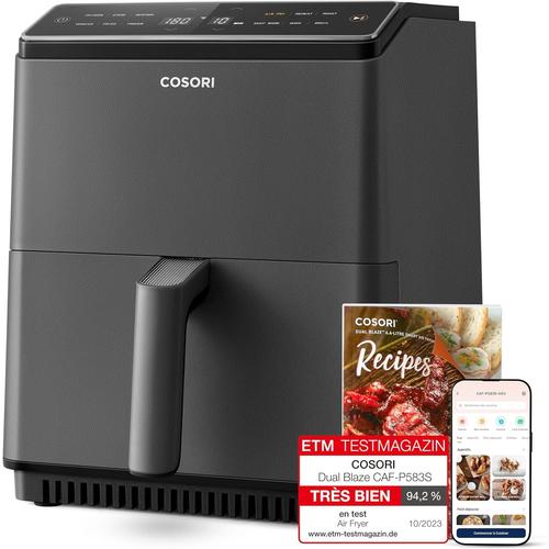 Air Fryer Dual Blaze 6,4L 1700W, Friteuse sans Huile Intelligente avec 30+ Recettes Papier et 100+ en ligne, Friteuse à Air Chaud avec 12 Programmes y compris AIRFRYER/GARDER CHAUD/RÉCHAUFFER