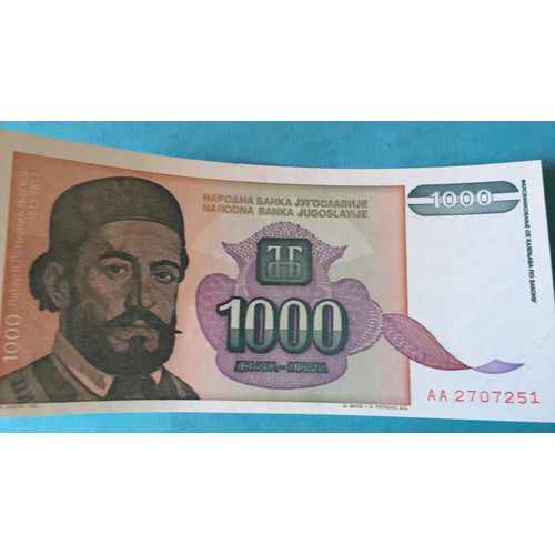 Billet Yougoslavie 1000 Dinars