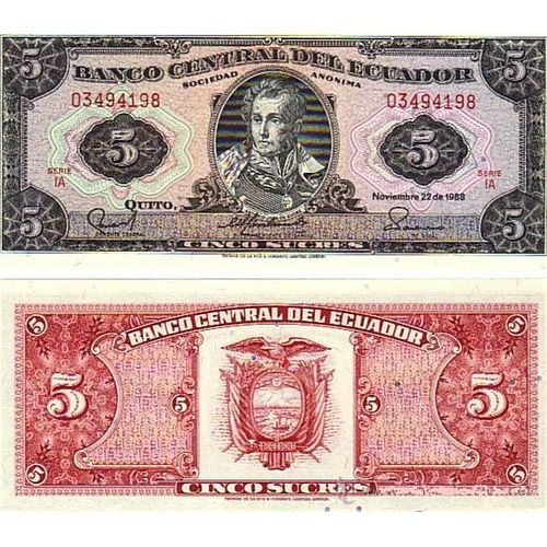 Billet Ecuador 5 Sucre