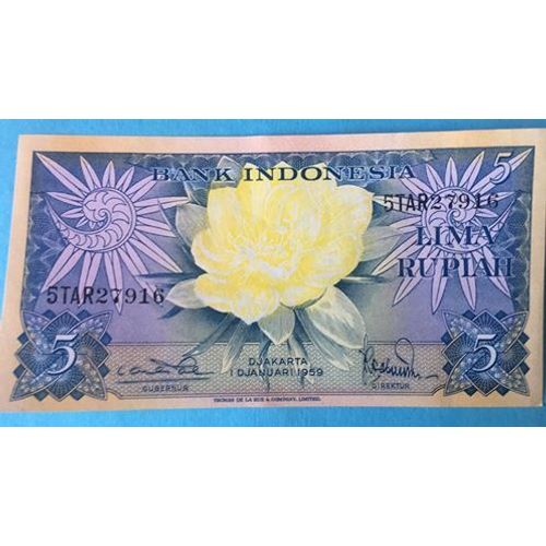 Billet Indonesie 5 Rupiah - 1959