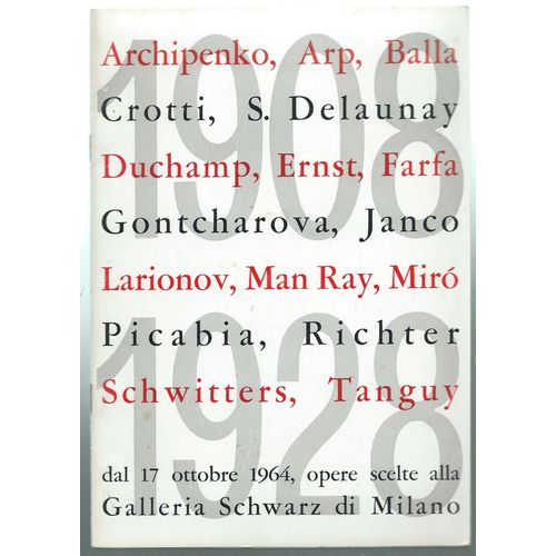 Catalogue De L' Exposition "Opere Scelte" Arp, Duchamp, Ernst... Galleria Schwarz 1964