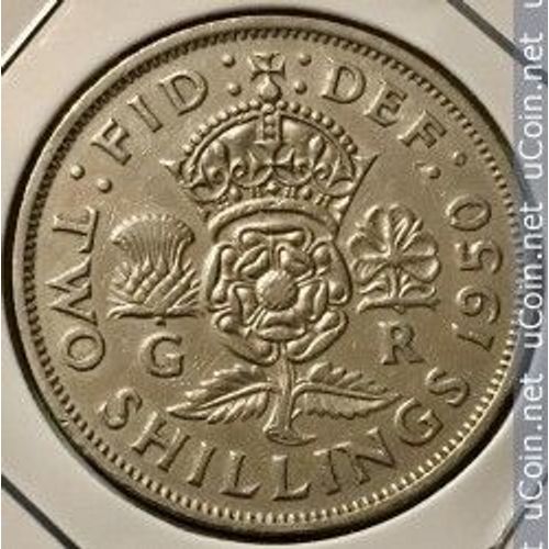 Grande Bretagne = Pièce De Two Shillings De 1950