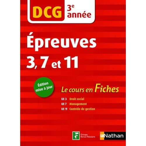 Dcg 3e Année Epreuves 3, 7 Et 11