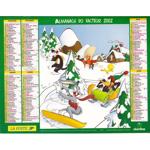 Almanach Du Facteur 2002 - Looney Tunes - Oberthur