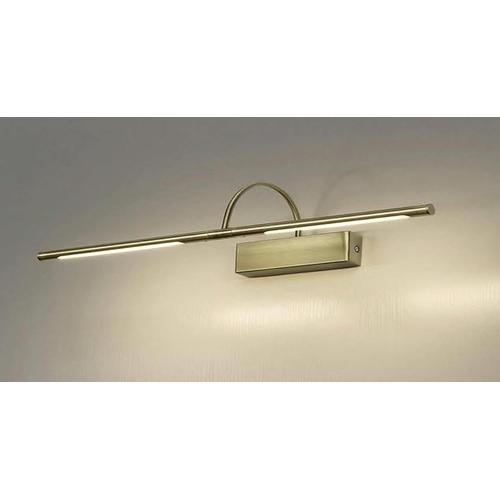 Applique Murale Led 10 W, Lumière Chaude 3000 K, Bronze Antique, Articulé, Double Écran, 74 Cm