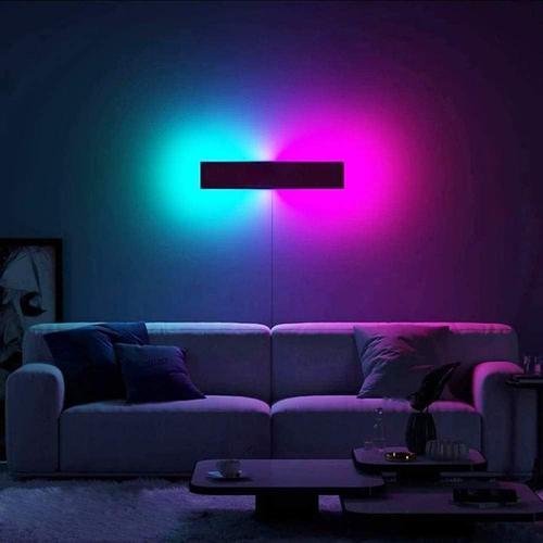 Applique Murale Interieur, 80cm Led Murale Gaming Dimmable Rgb Lampe Murale Chambre Led Avec Télécommande, Pour Salon Escalier Deco