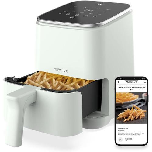 Friteuse sans huile 2 l Air Power V20 (1200 W) avec 8 programmes et panneau LED tactile. Friteuse à air 2 l (jusqu'à 230 ¿) pour 2 personnes avec application de recettes. Sans PFOA | Bleu