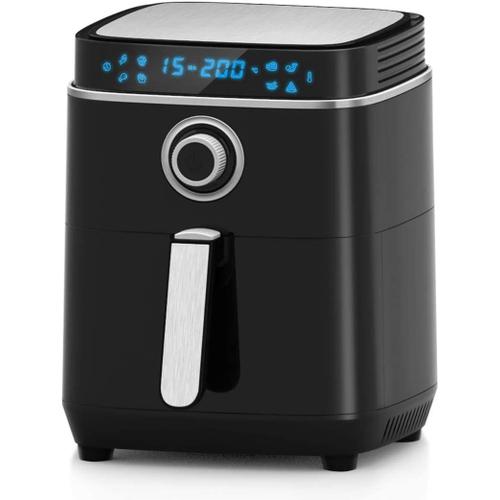 3,5L Friteuse Electrique Sans Huile En Acier Inoxydable Avec éCran Lcd NuméRique, 8 Programmes, Cuve Amovible, Minuteur, Thermostat - Friteuse à Air Chaude 1500w Airfryer