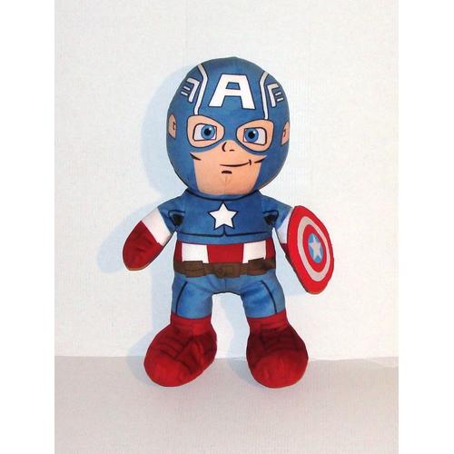 Peluche Avengers Super Heros Marvel Doudou Captain America Marvel 35 Cm