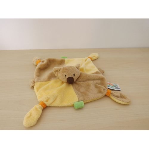 Doudou Ours Marron Jaune Dodo D'amour Mgm