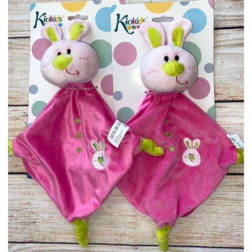 Doudou Lapin Rose Kiokids Kiabi Lot De Deux Doudous Lapins Roses Plat Jouets Bebe Naissance