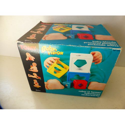 Jeu D'eveil Vintage Tomy Baby Vision Cubes Et Formes Pour Bébé À Partir De 6 Mois