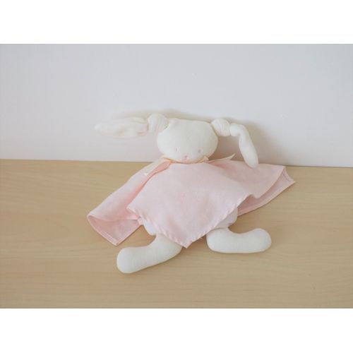 Doudou Lapin Patachou Blanc Rose Corolle