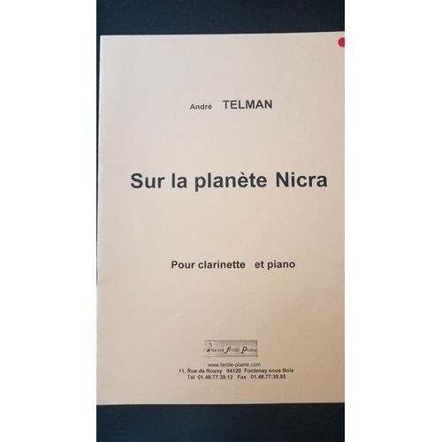 Sur La Planète Nicra Pour Clarinette Et Piano