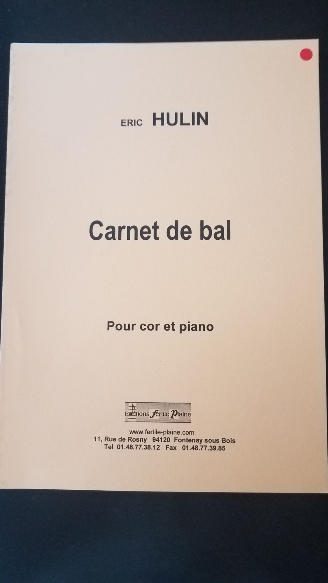 Carnet De Bal Pour Cor Et Piano