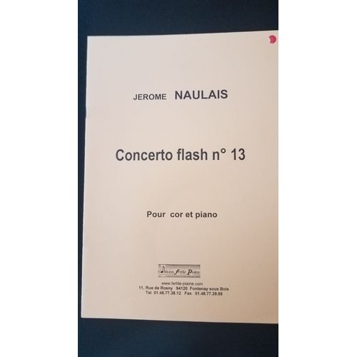 Concerto Flash N° 13 Pour Cor Et Piano