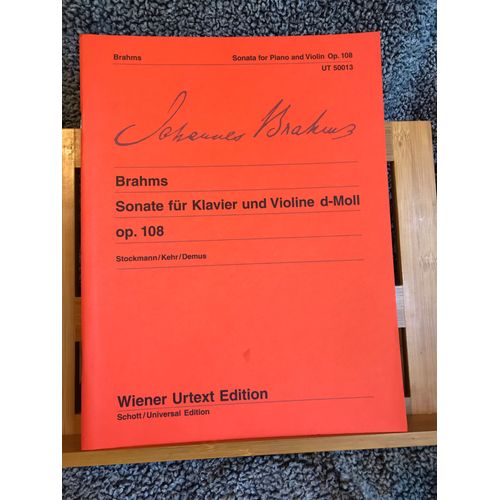 Brahms Sonate Pour Violon En Ré Mineur Op. 108 Éd. Wiener Urtext