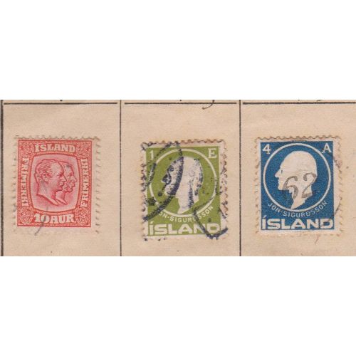 4 Timbres Islandais . Island Stamp
