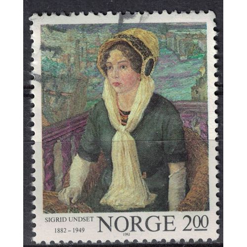 Norvège 1982 Oblitéré Used Écrivain Sigrid Undset Romancière Su