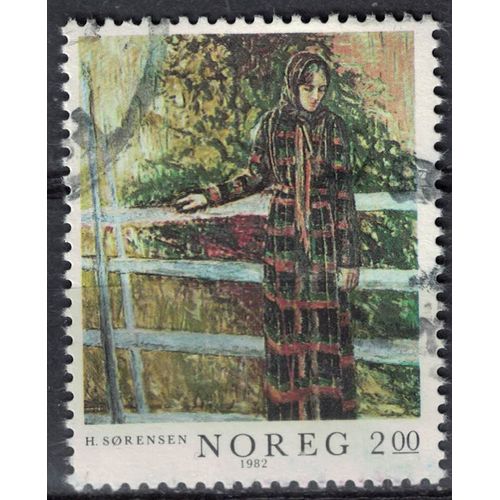 Norvège 1982 Oblitéré Used Peinture Oeuvre De Henrik Ingvar Sørensen Su