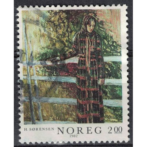 Norvège 1982 Oblitéré Used Peinture Oeuvre De Henrik Ingvar Sørensen Su