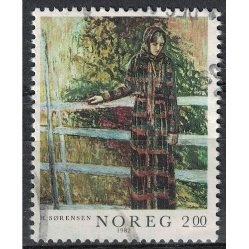 Norvège 1982 Oblitéré Used Peinture Oeuvre De Henrik Ingvar Sørensen Su