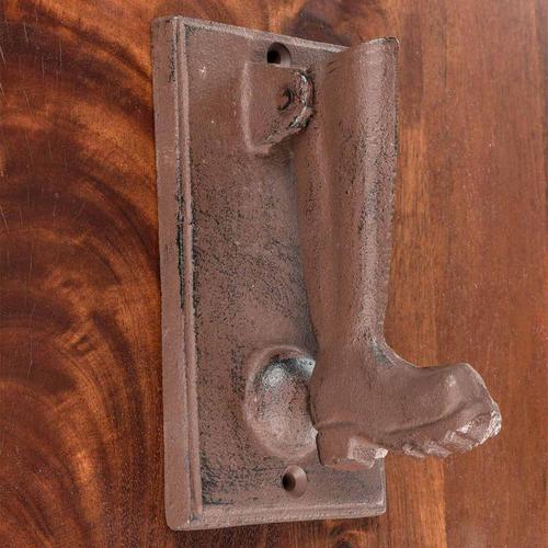 Heurtoir de porte marron en fonte style ancien - forme botte