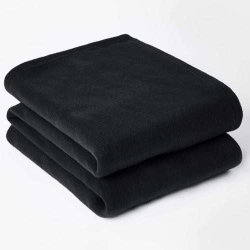 Dreamscene Plaid Polaire Uni Noir 200 X 240 Cm 100% Polyester Taille Xl 200 X 240 M