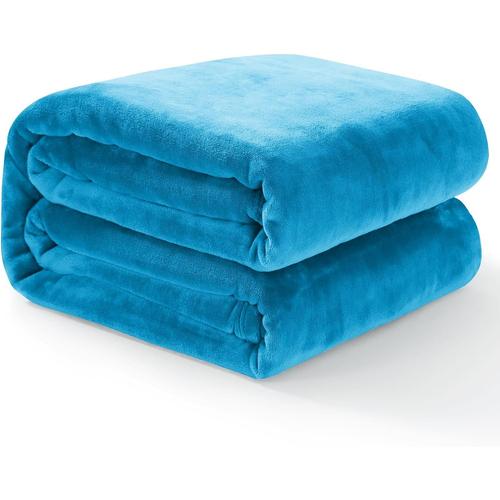 Plaid Polaire 230x270 Canape - Couverture Jete De Lit Geant Bleu Canard 230 X 270 Canapé Chaud Hiver, Plaid Cocooning Fauteuil Grande Taille Doux