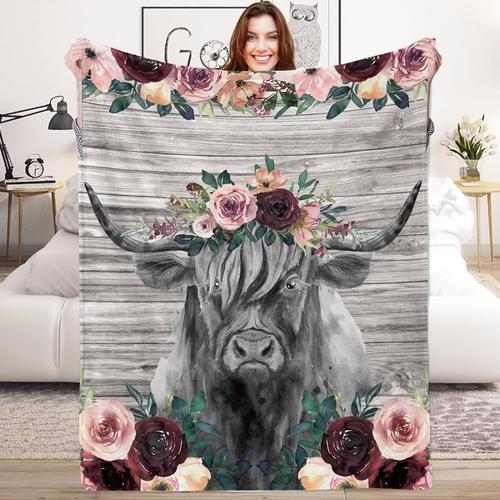 Plaid Vache Des Hautes Terres 130 X 150 Cm