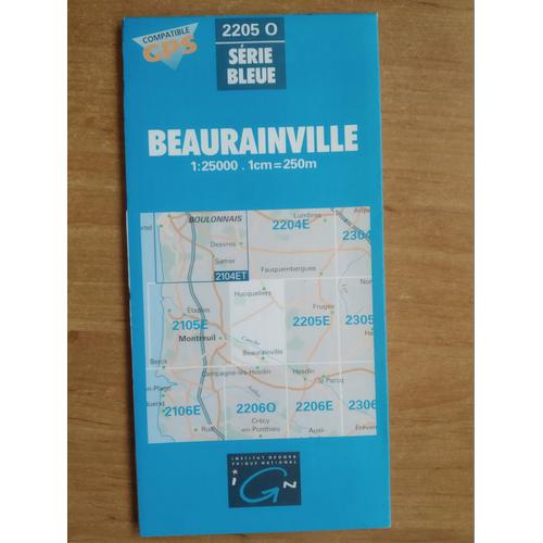 Carte 2205o Beaurainville 1/25000 Ign Randonnée