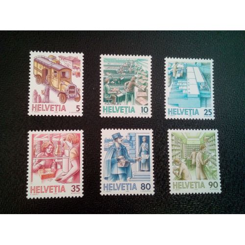 Timbre Suisse Yt 1250a A 1255a Séries: Après La Livraison 1986 ( 70404 )