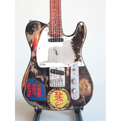 Guitare Miniature De Type Fender Telecaster Joe Strummer De The Clash