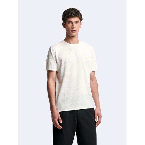 T-Shirt Col Rond Jacquard - Blanc Neige - L