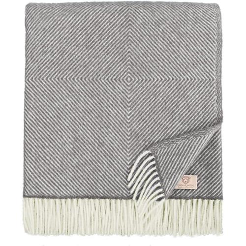 Chaude Et Douce Grande Couverture En Laine Alaska Diamant Sergé - 100% Pure Laine De Nouvelle-Zélande, Gris Foncé (140 X 220 Cm) Plaid Dessus De Lit Couvre-Lit Jete De Canape